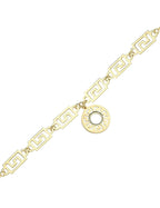 Reversible Blue White Mother-of-Pearl Gold Bracelet