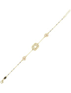 Reversible Pink White Mother-of-Pearl Gold Bracelet