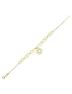 Reversible Blue White Mother-of-Pearl Gold Bracelet