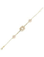 Reversible Pink White Mother-of-Pearl Gold Bracelet