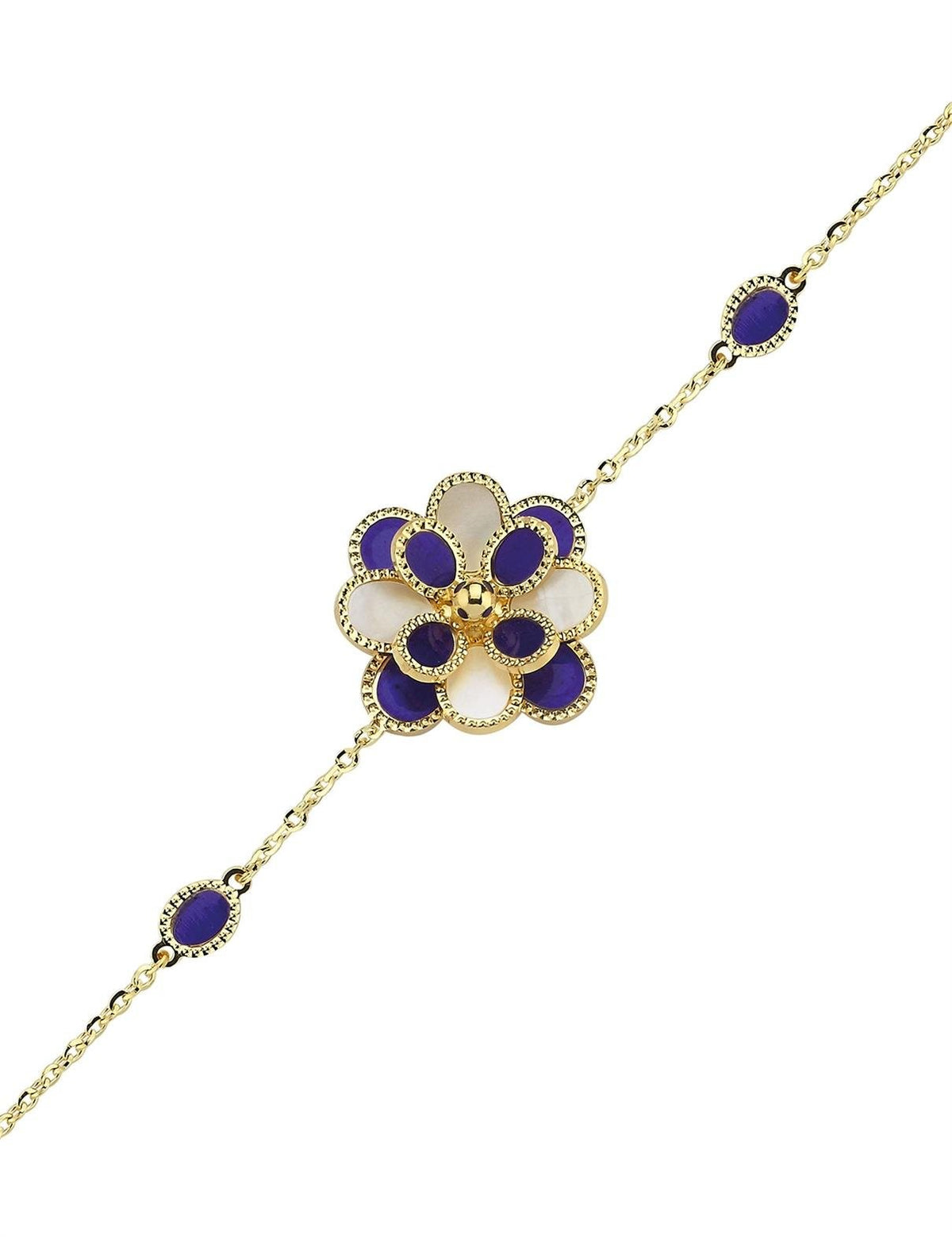 White Mother-of-Pearl Enamel Gold Bracelet Main image