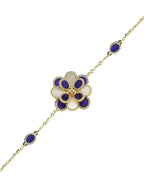 White Mother-of-Pearl Enamel Gold Bracelet
