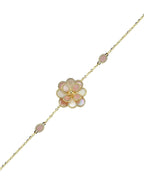 Pink White Mother-of-Pearl Rosella Gold Bracelet