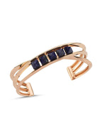 Lapis Stone-Set Rose Gold Bracelet Bangle