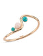 Rose Opal Turquoise Stone-Set Gold Bracelet