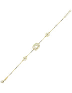 Reversible Pink White Mother-of-Pearl Gold Bracelet