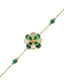 Green White Mother-of-Pearl Floral Gold Bracelet