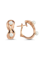White Pearl Rose Gold Earrings