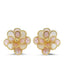 Pink White Floral Italian Gold Earrings