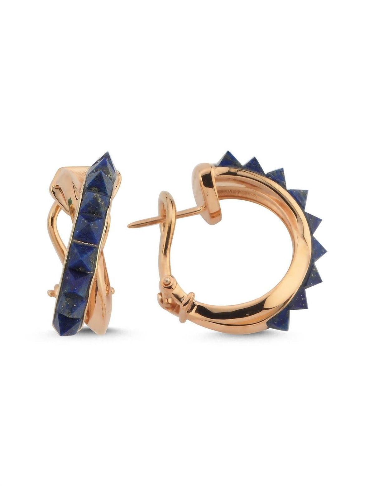Black Stone-Set Italian Rose Gold Earrings Main image