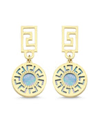 Turquoise Mother-of-Pearl Modern Geo Gold Earrings