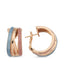Blue Pink Stone-Set Italian Gold Earrings