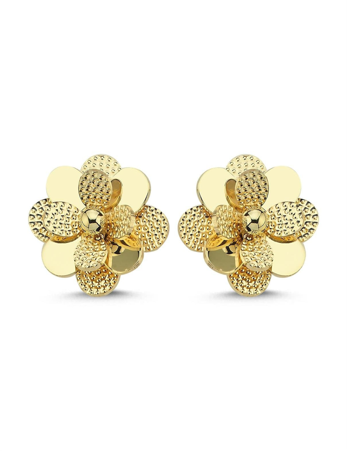 Yellow Floral Italian Gold Earrings Main image