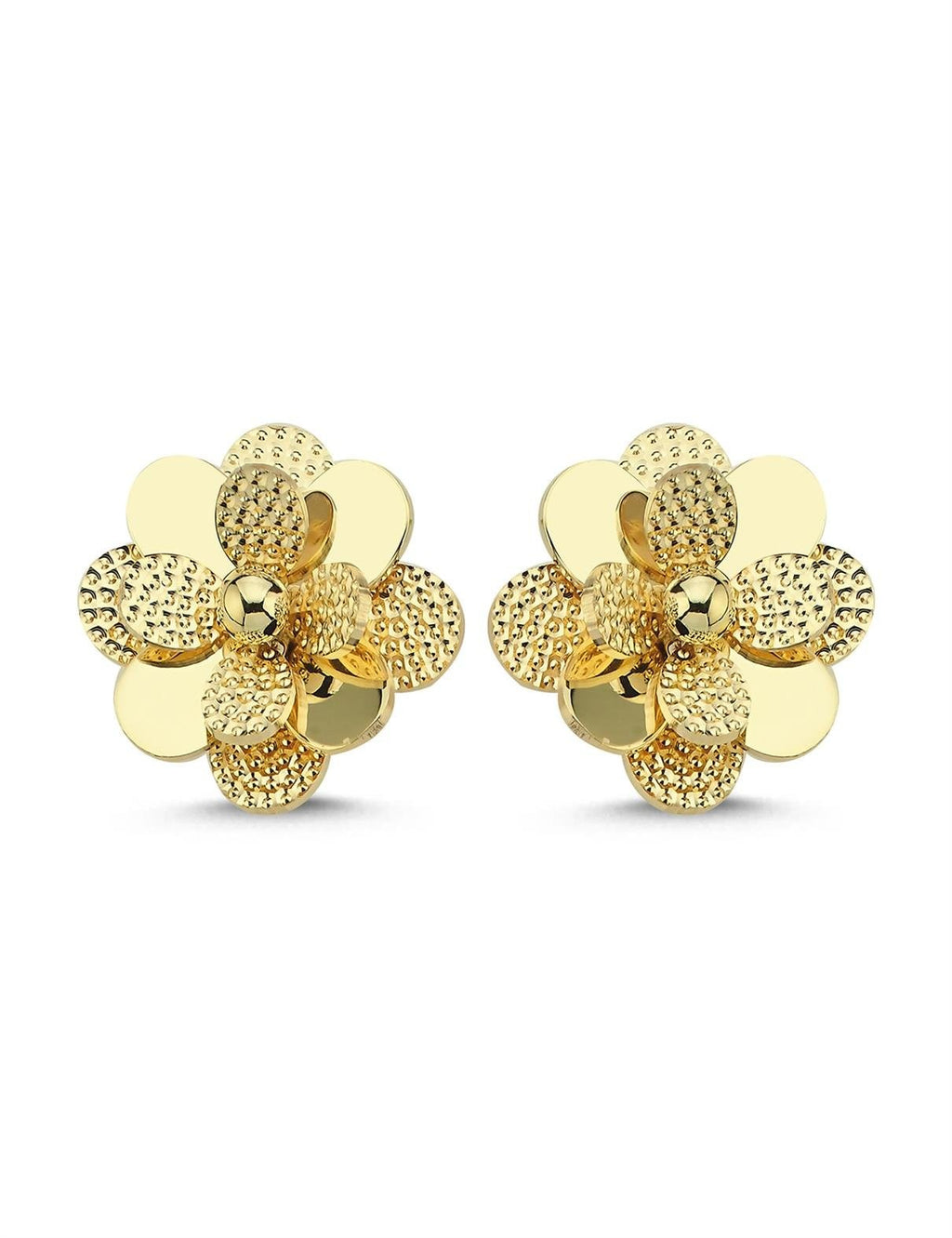Yellow Floral Italian Gold Earrings