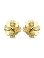 Yellow Floral Italian Gold Earrings