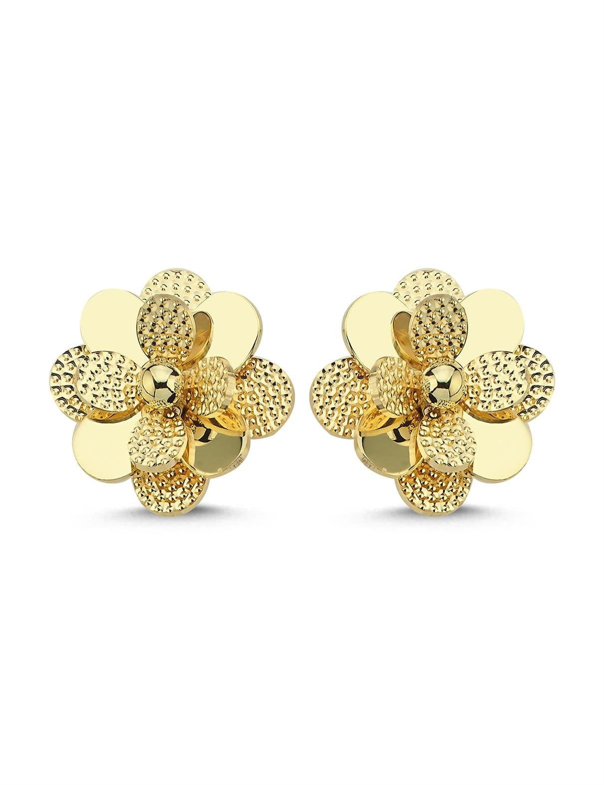 Yellow Floral Italian Gold Earrings