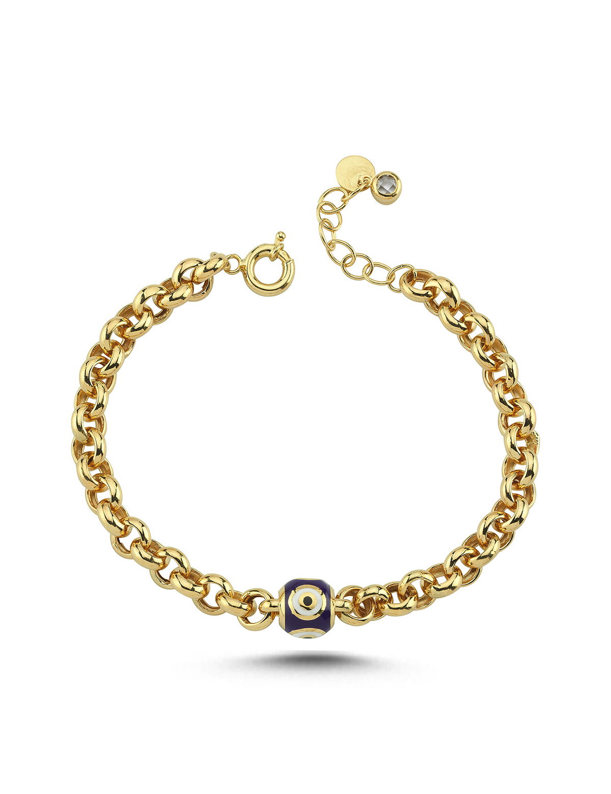 Evil Eye Bead Gold Bracelet