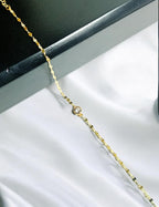 Round White Stone-Set Gold Bracelet