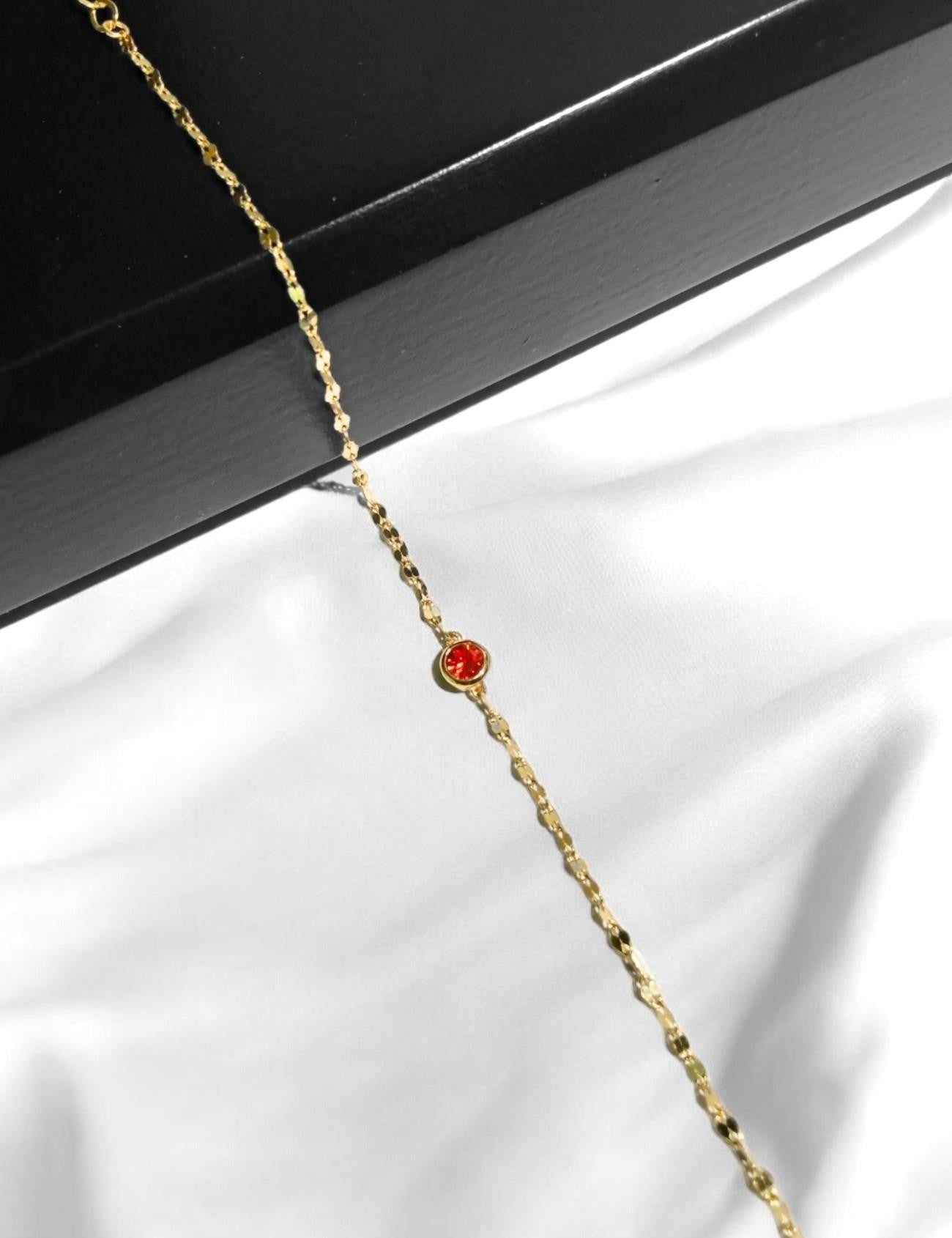 Round Red Stone-Set Gold Bracelet Main image