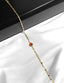 Round Red Stone-Set Gold Bracelet