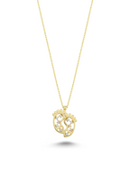14K Stone-Set Tiny Foot Gold Necklace