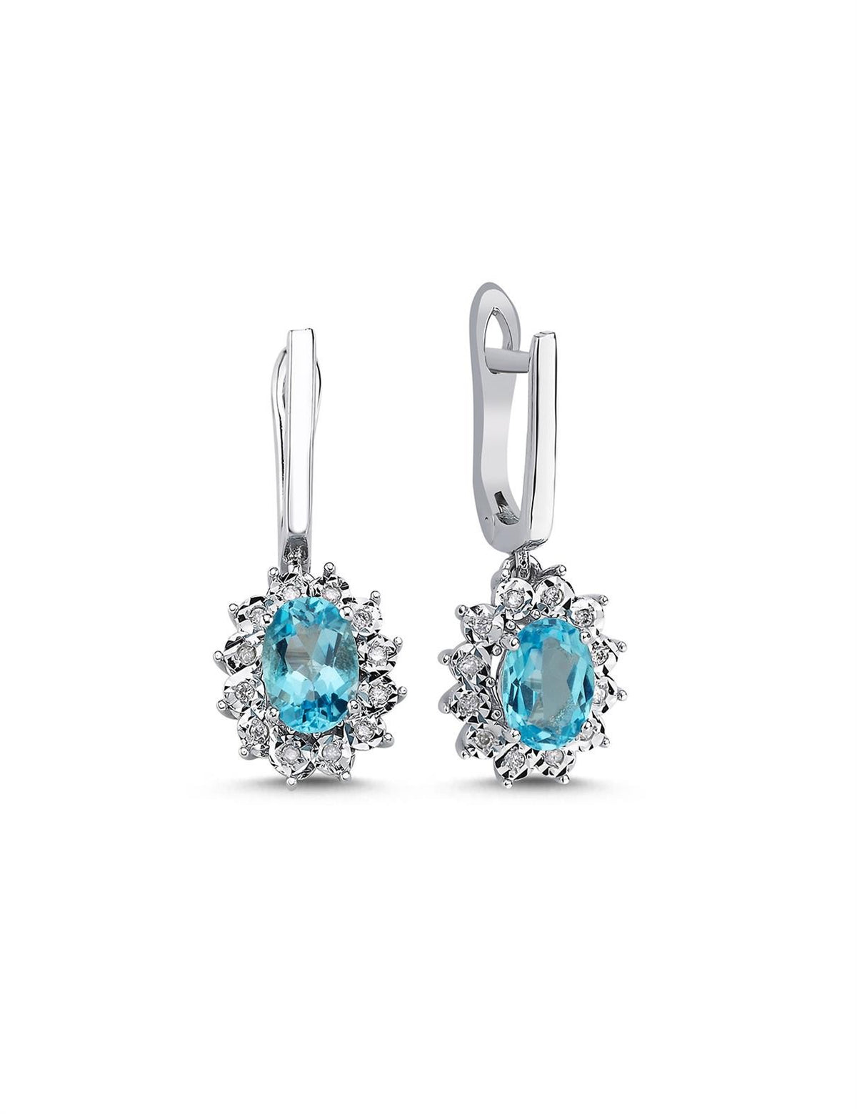1.94 Carat Aquamarine Stone-Set Diamond Earrings Main image