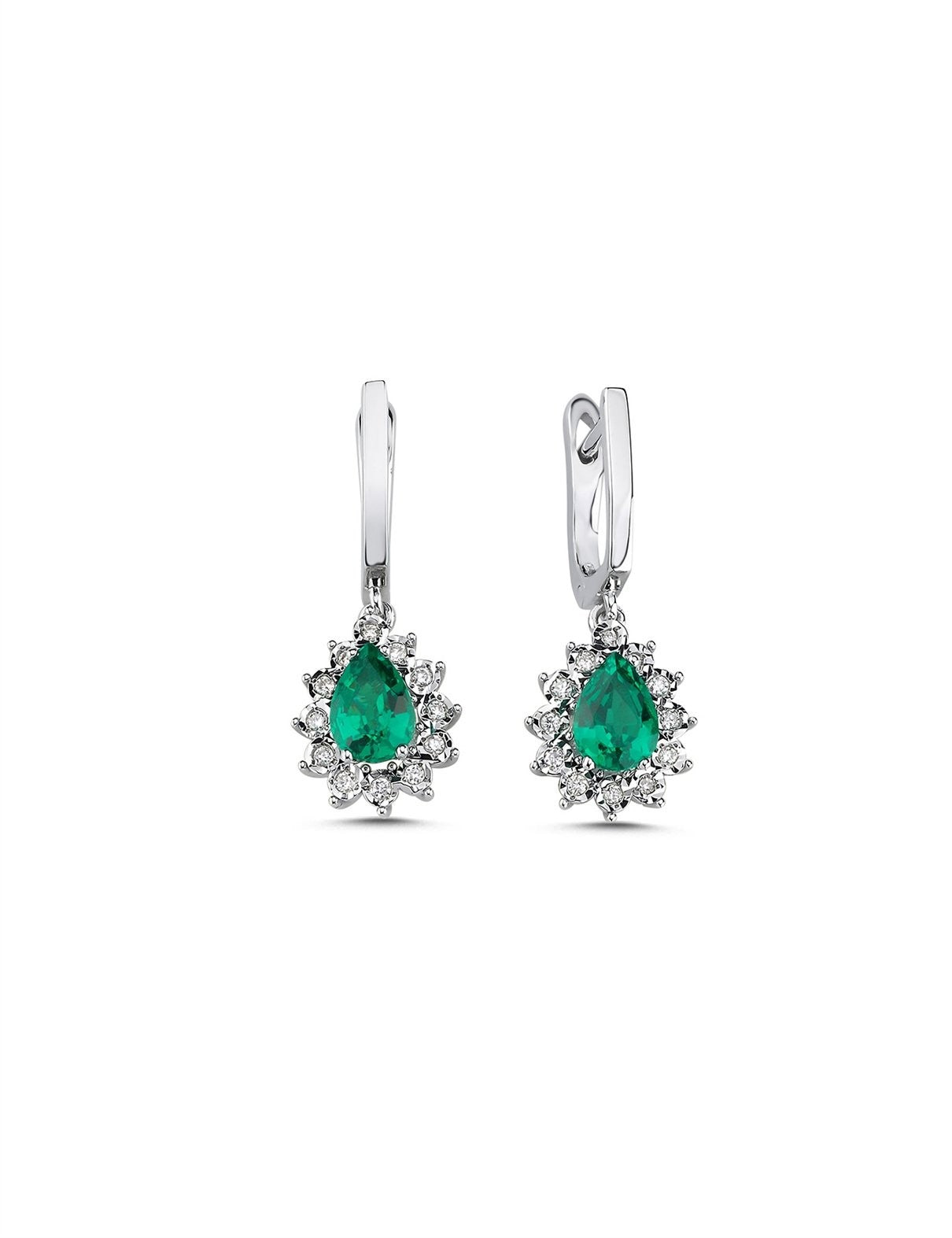 1.62 Carat Diamond Emerald Earrings Main image