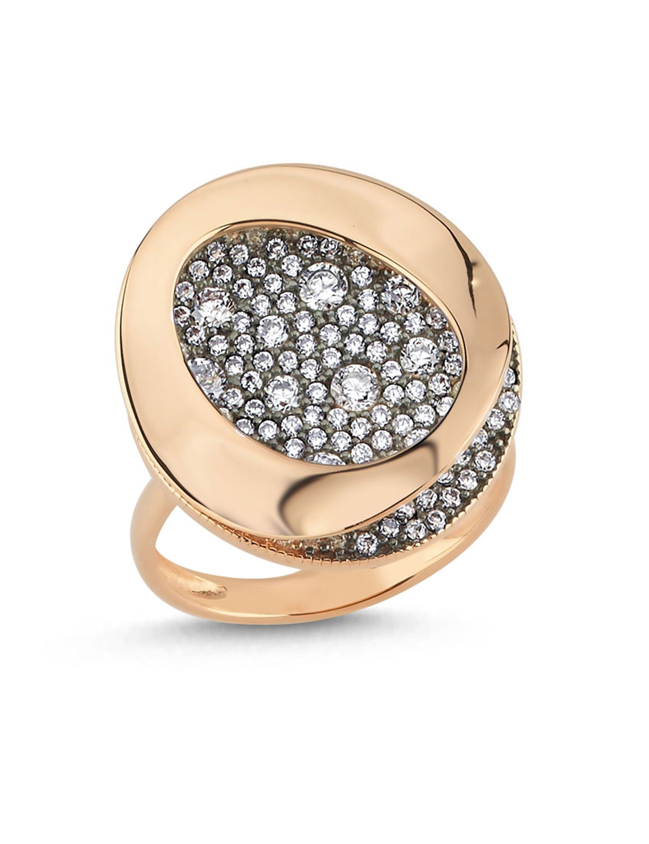 Mystic Orient Stone-Set Rose Gold Round Gold Ring