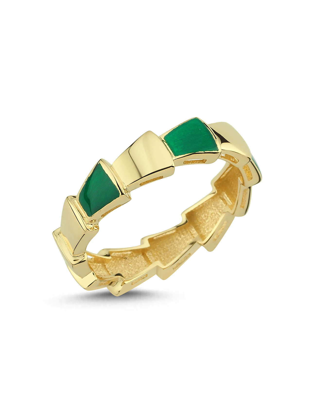 Emerald Line Modern Gold Ring