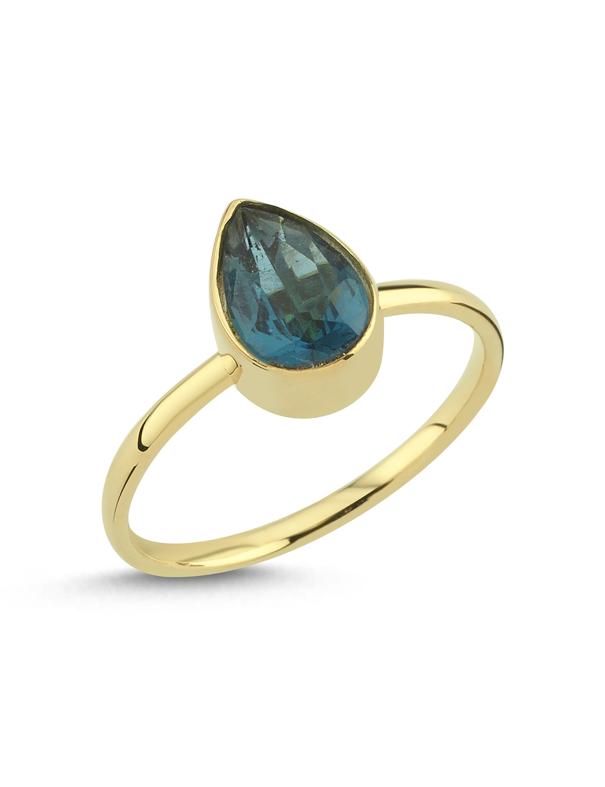 Aqua Drop Gold Ring Main image