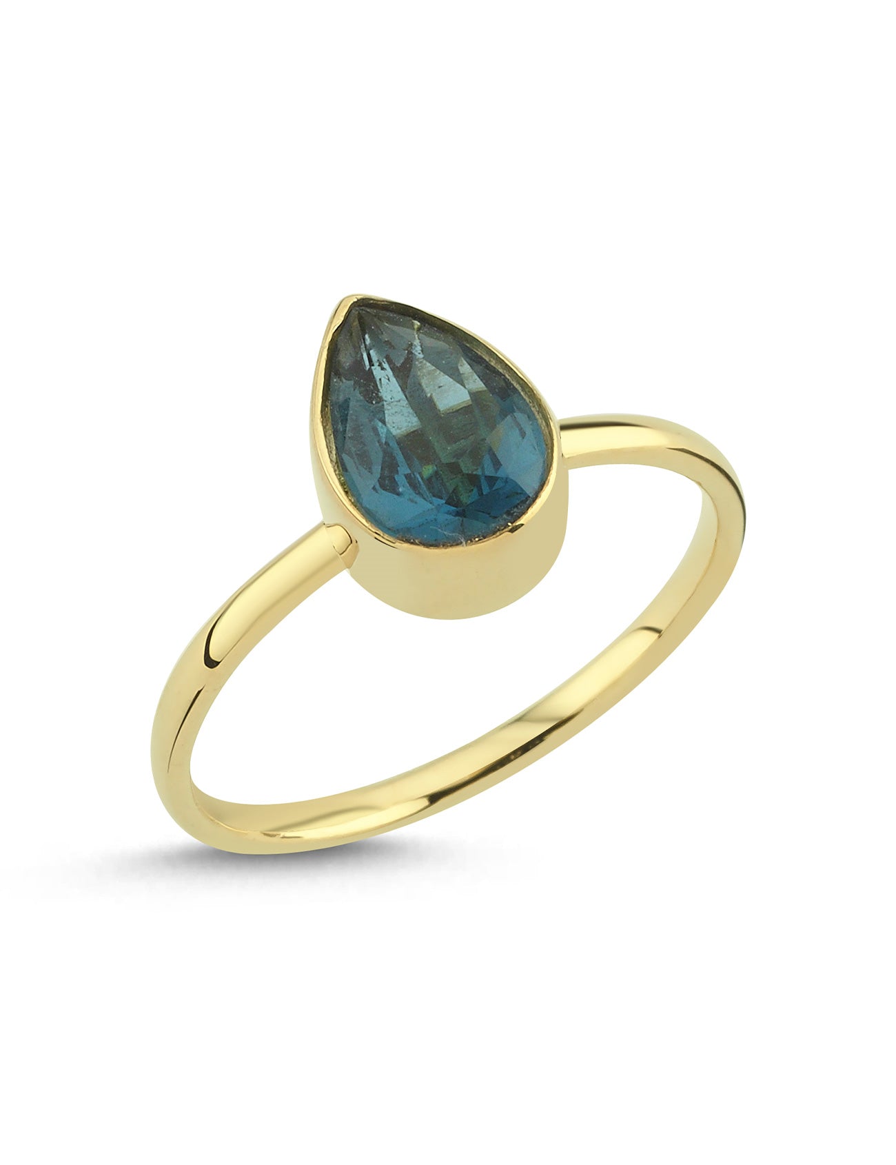 Aqua Drop Gold Ring