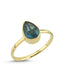 Aqua Drop Gold Ring
