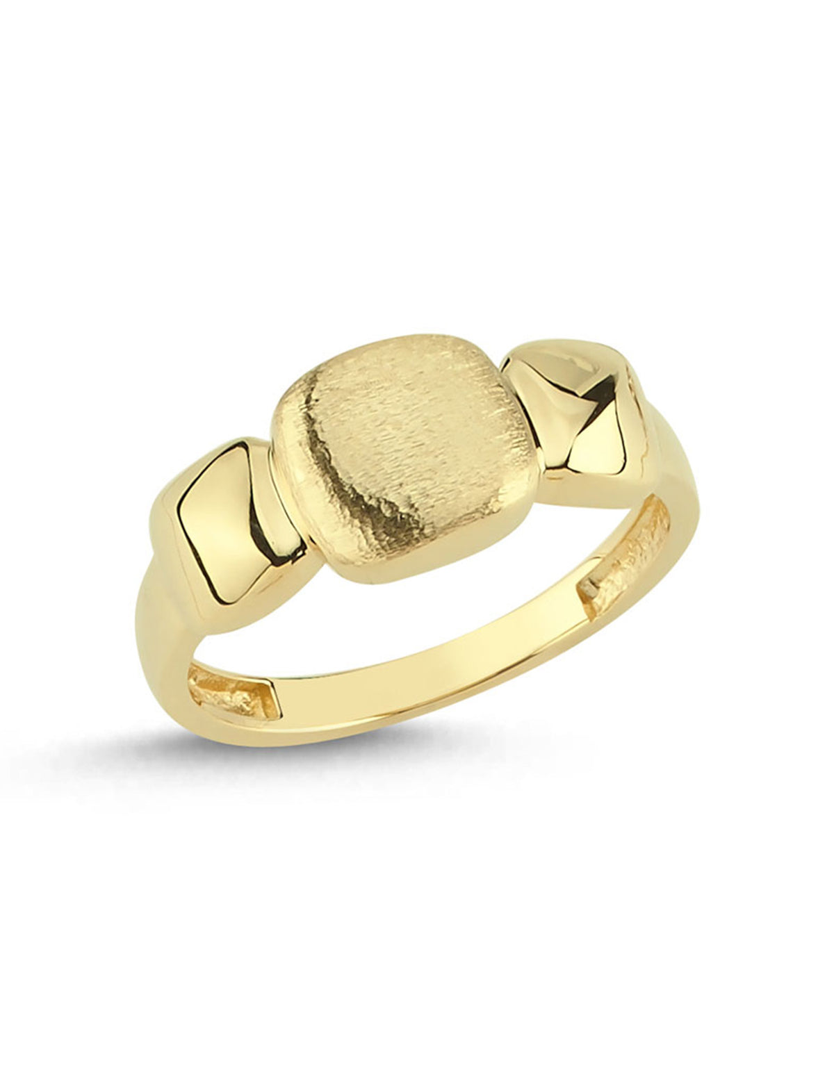 Square Patterned Gold Ring