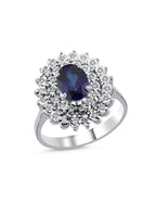 1.65 Carat Diamond Sapphire Ring