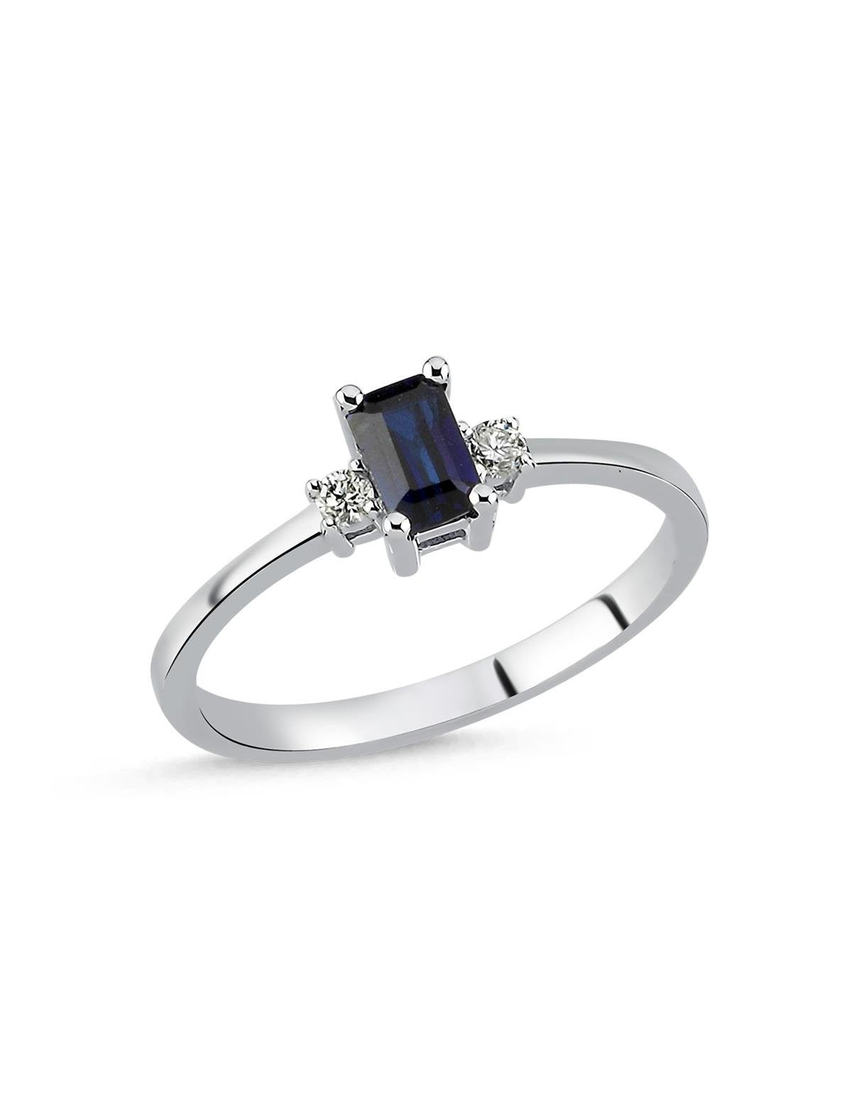 0.54 Carat Diamond Sapphire Ring