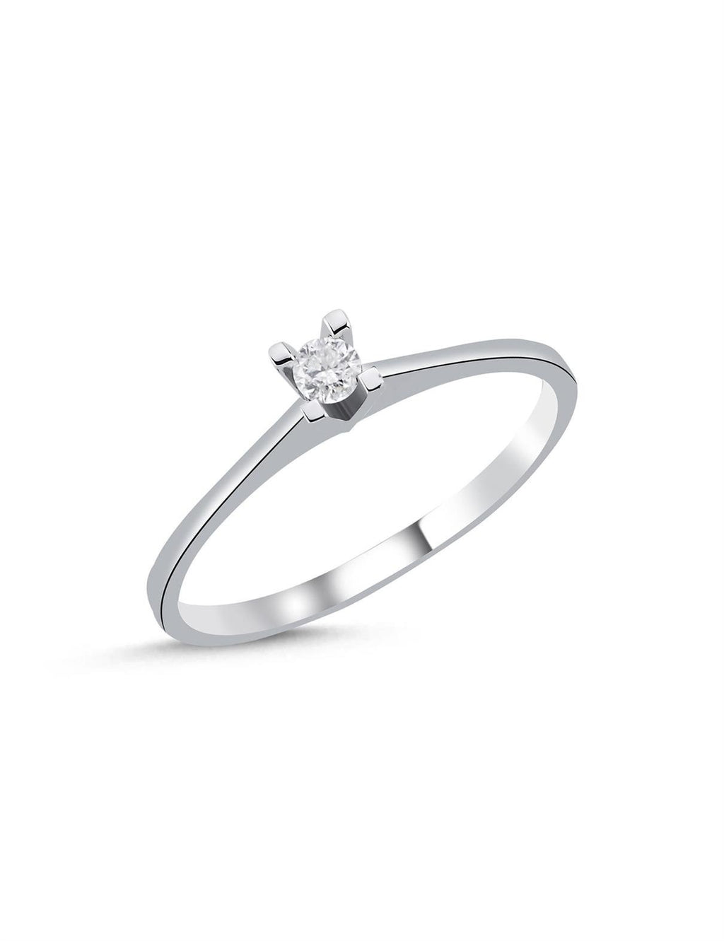 0.08 Carat Bold Prong-Set Solitaire Diamond Ring