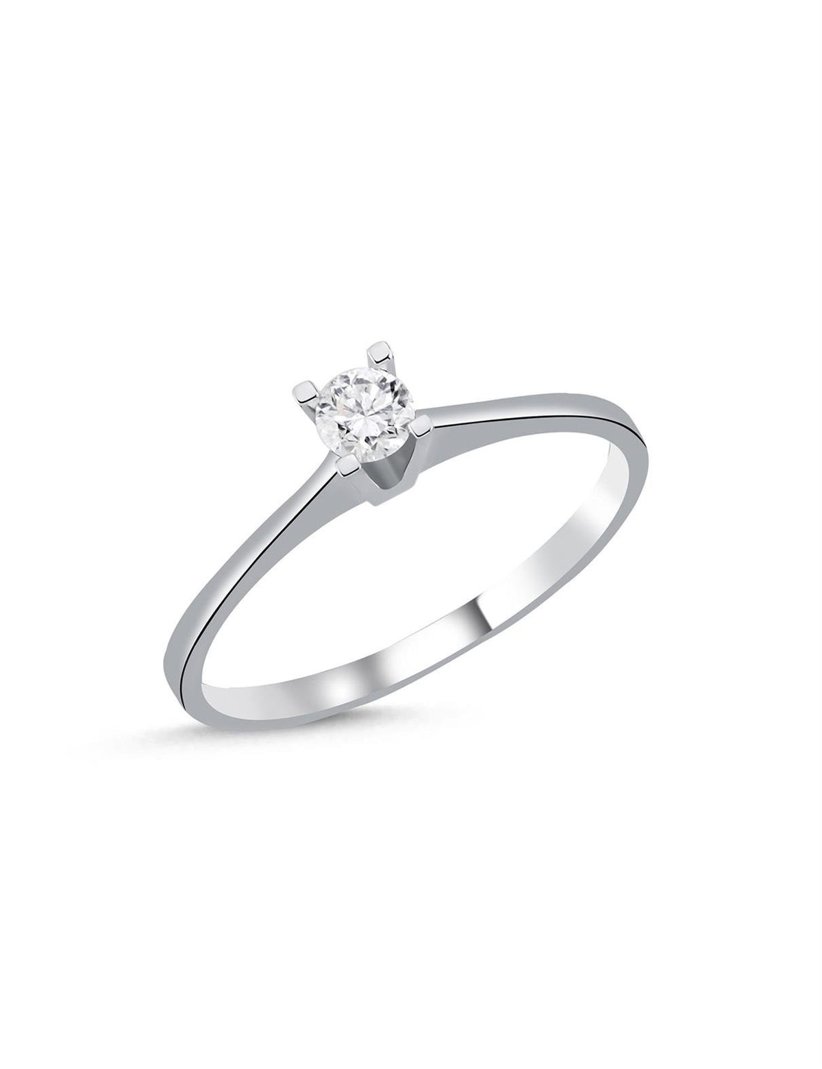 0.17 Carat Delicate Prong-Set Solitaire Diamond Ring Main image