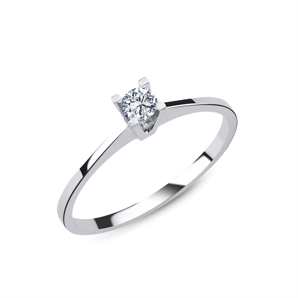 0.14 Carat Delicate Prong-Set Solitaire Diamond Ring