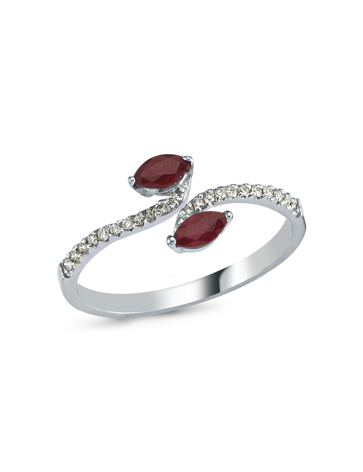 0.43 Carat Diamond Ruby Ring