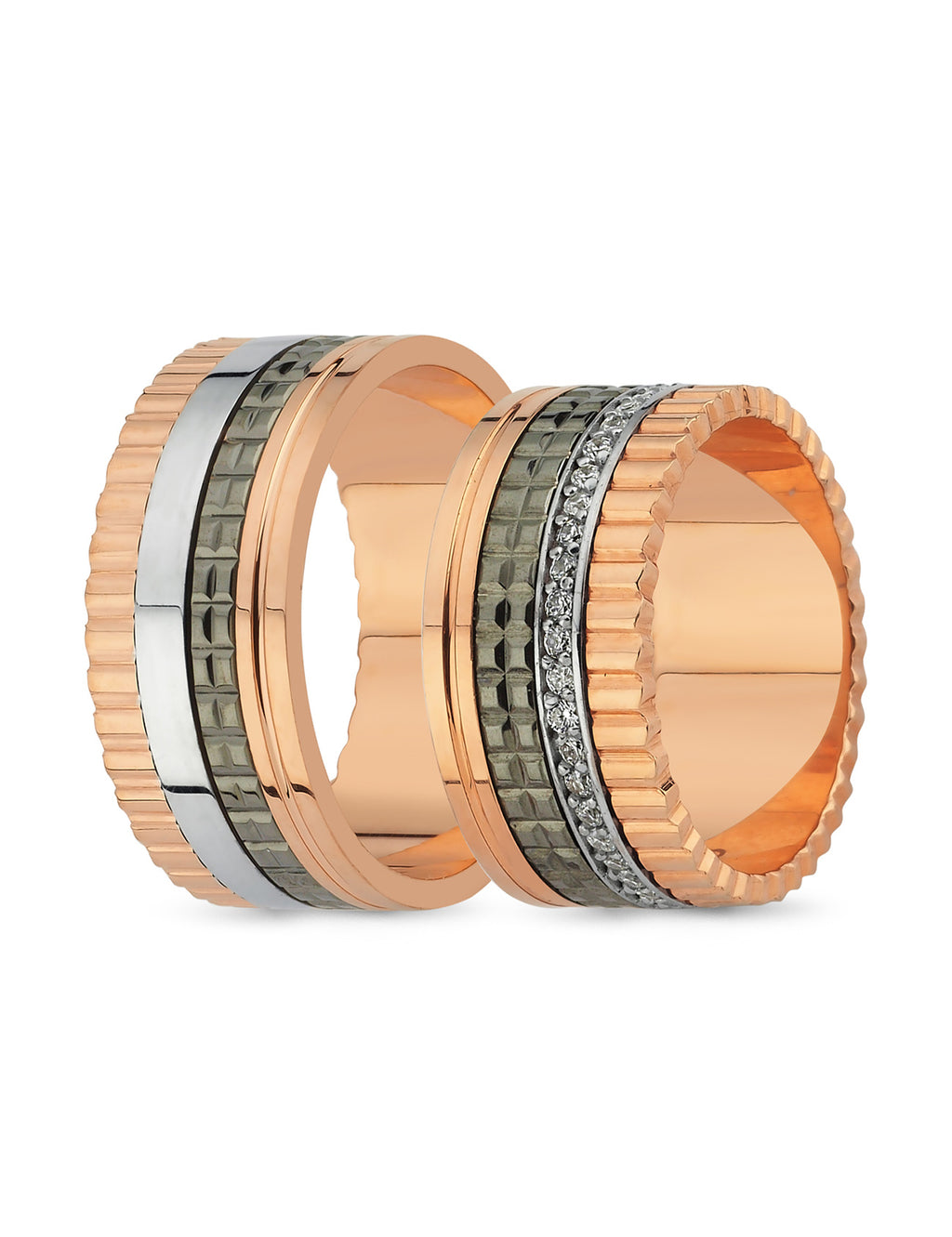 Three-Tone Wedding Band 9mm