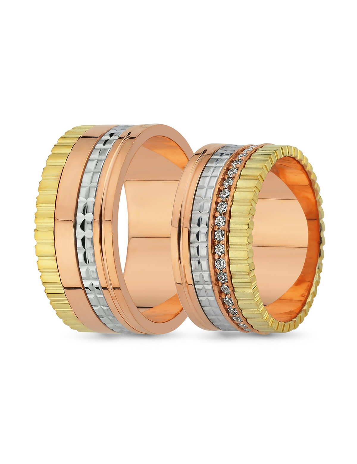 Three-Tone Wedding Band 9mm Main image