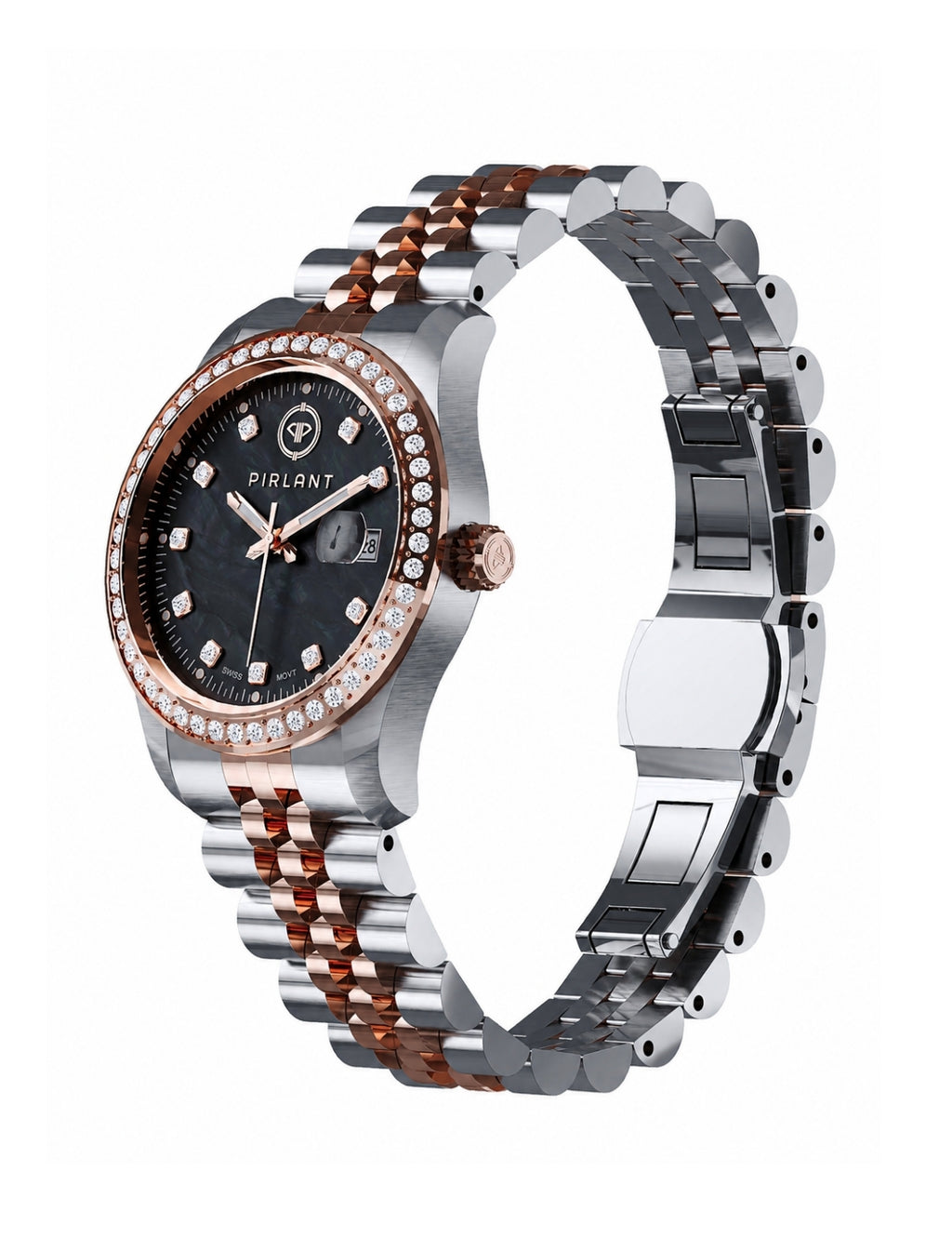 PIRLANT SBL01-3T-SISE Black Mother-of-Pearl Dial Women's Classic Quartz Watch – 34 mm