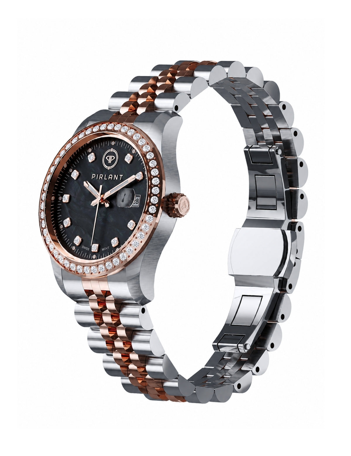 PIRLANT SBL01-3T-SISE Black Mother-of-Pearl Dial Women's Classic Quartz Watch – 34 mm