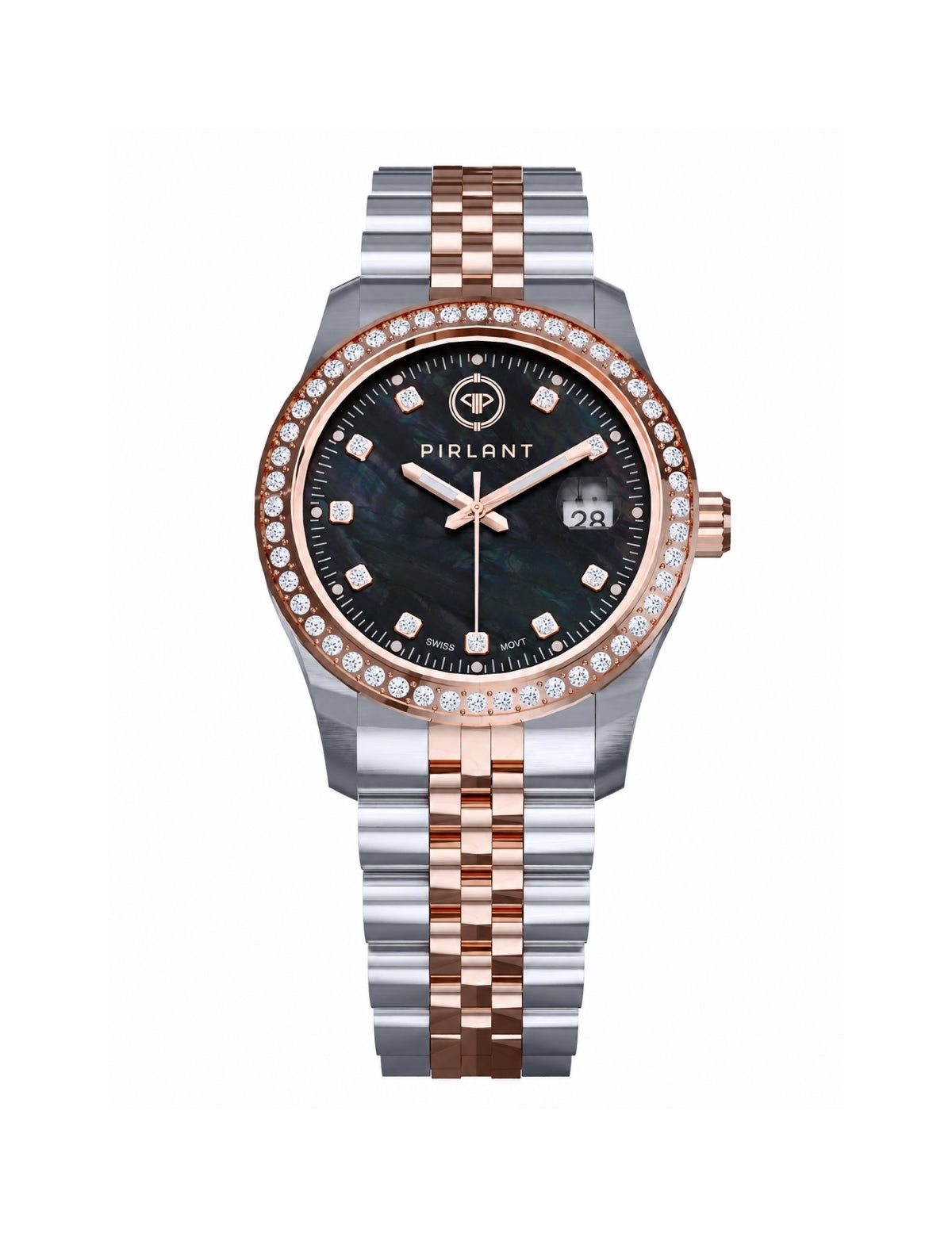 PIRLANT SBL01-3T-SISE Black Mother-of-Pearl Dial Women's Classic Quartz Watch – 34 mm