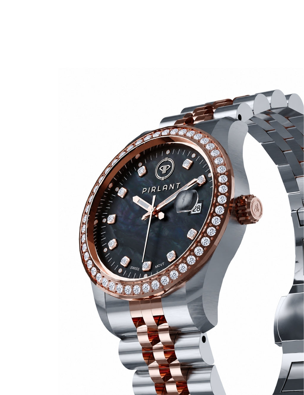 PIRLANT SBL01-3T-SISE Black Mother-of-Pearl Dial Women's Classic Quartz Watch – 34 mm