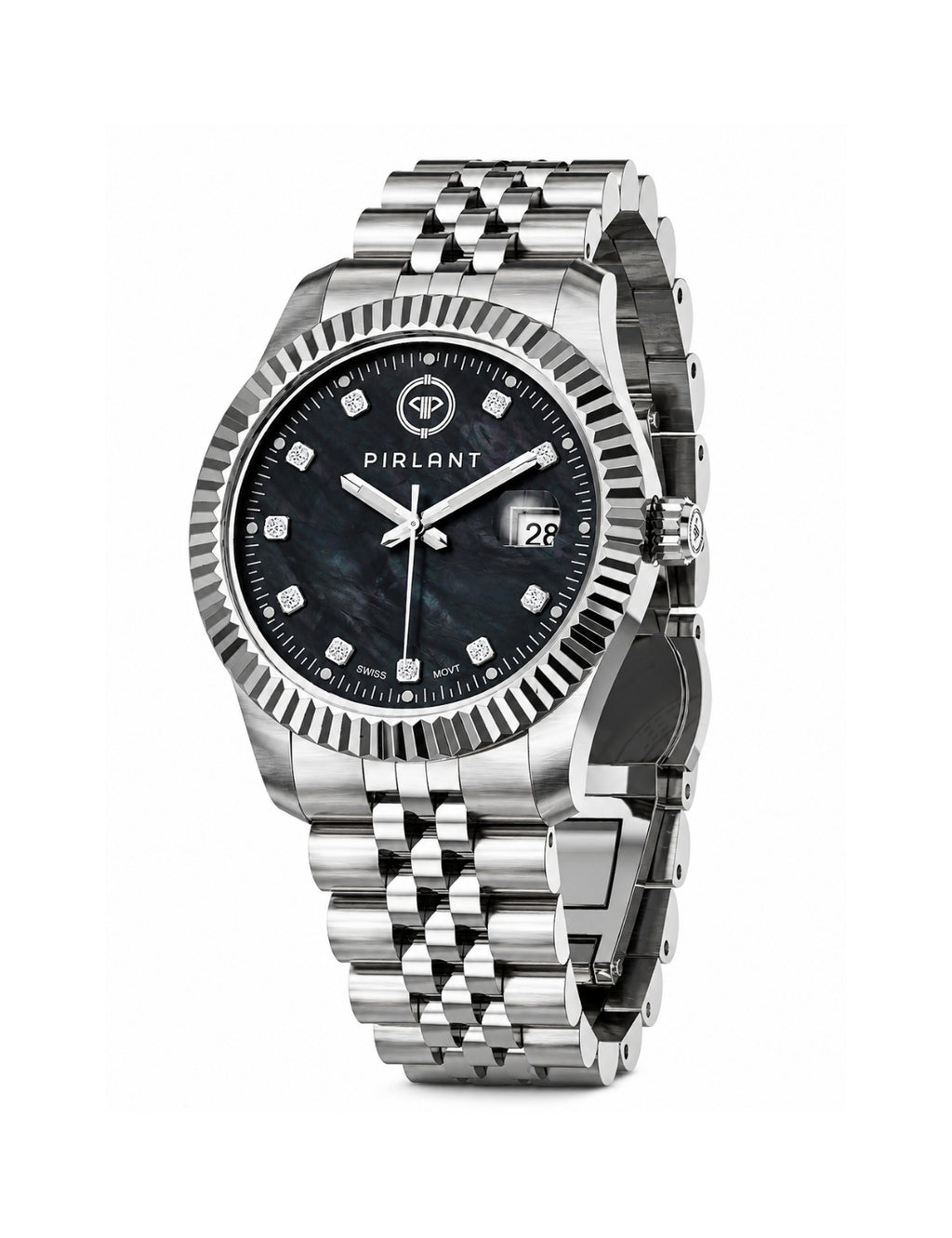PIRLANT SBL01-1-SISE Black Mother-of-Pearl Dial Women's Classic Quartz Watch – 34 mm