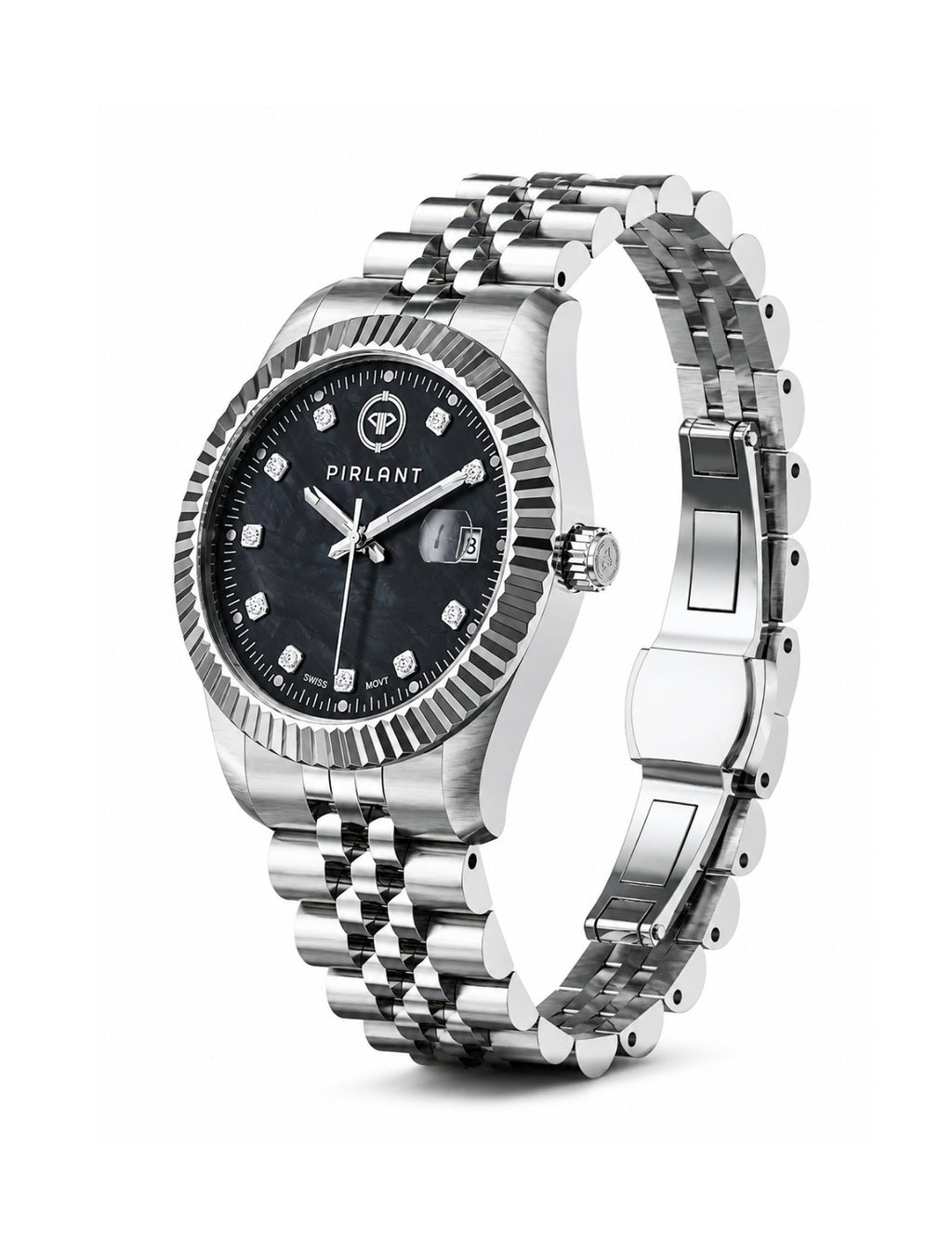 PIRLANT SBL01-1-SISE Black Mother-of-Pearl Dial Women's Classic Quartz Watch – 34 mm