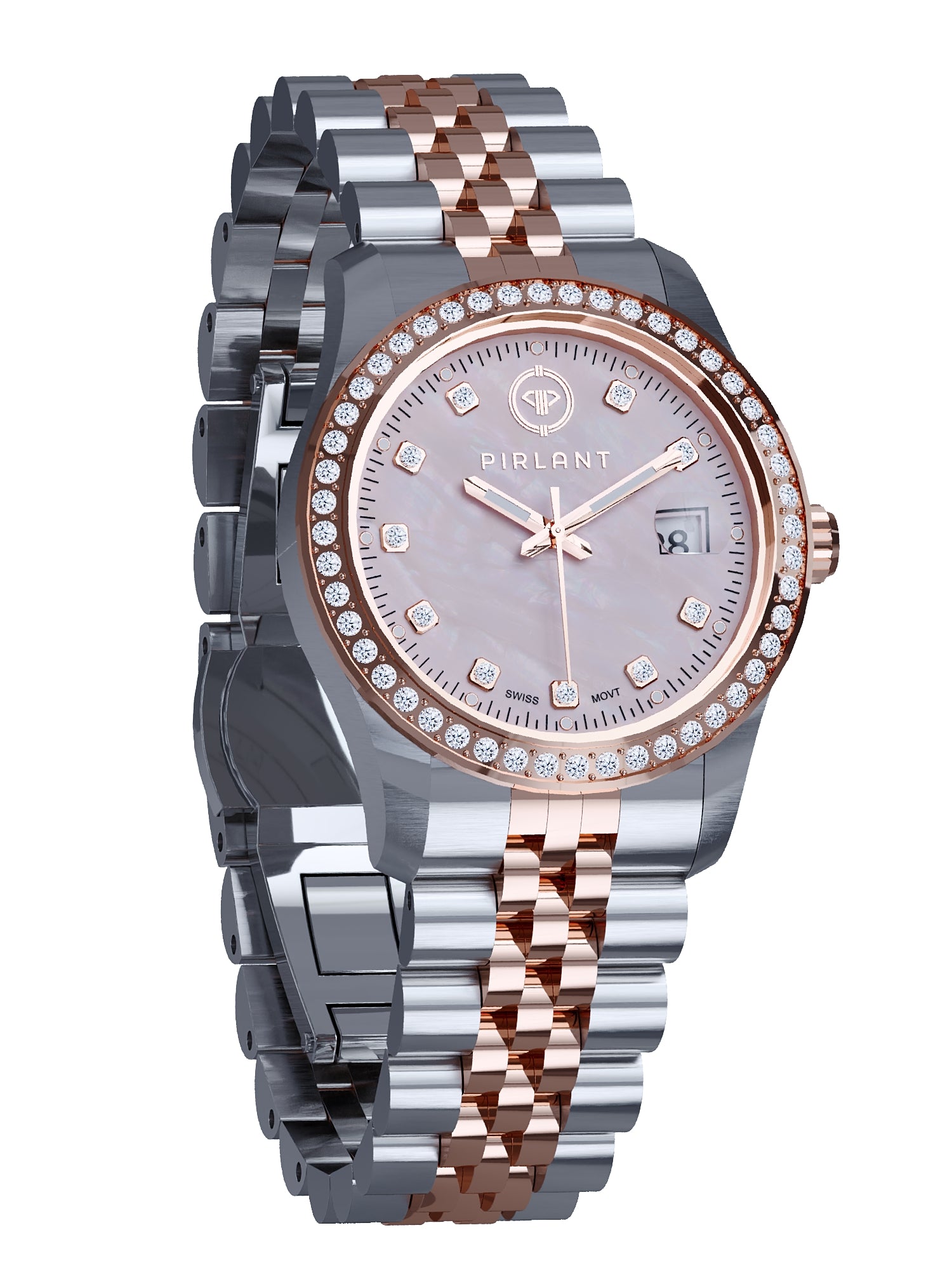 PIRLANT White Mother-of-Pearl Dial Women's Watch