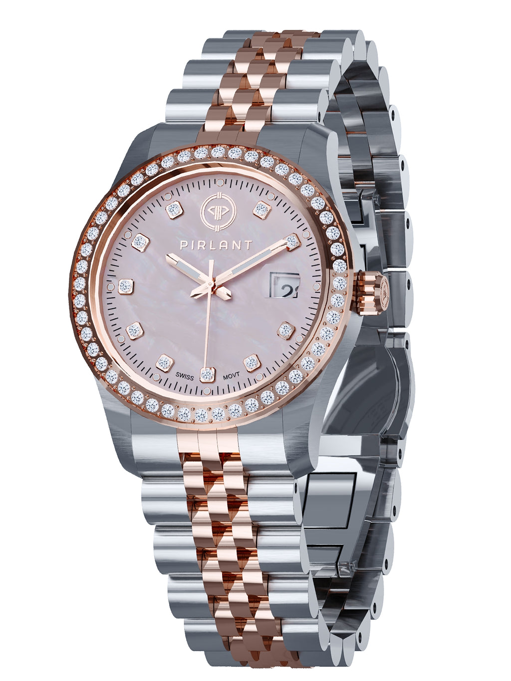 PIRLANT White Mother-of-Pearl Dial Women's Watch