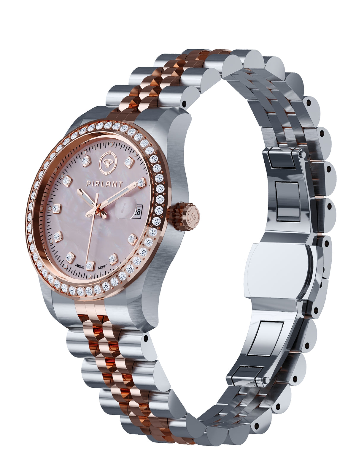 PIRLANT White Mother-of-Pearl Dial Women's Watch